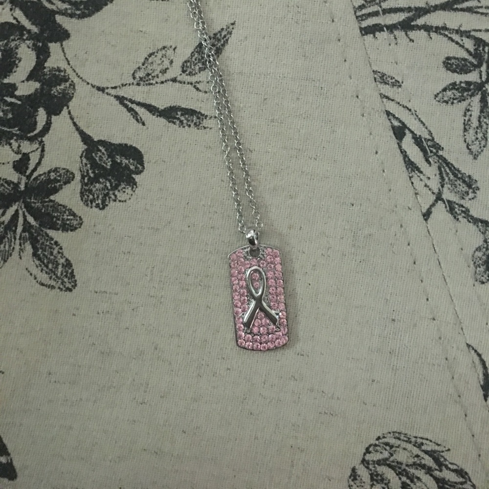 Cookie Lee breast cancer awareness necklace