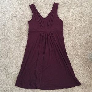 Plum v neck dress