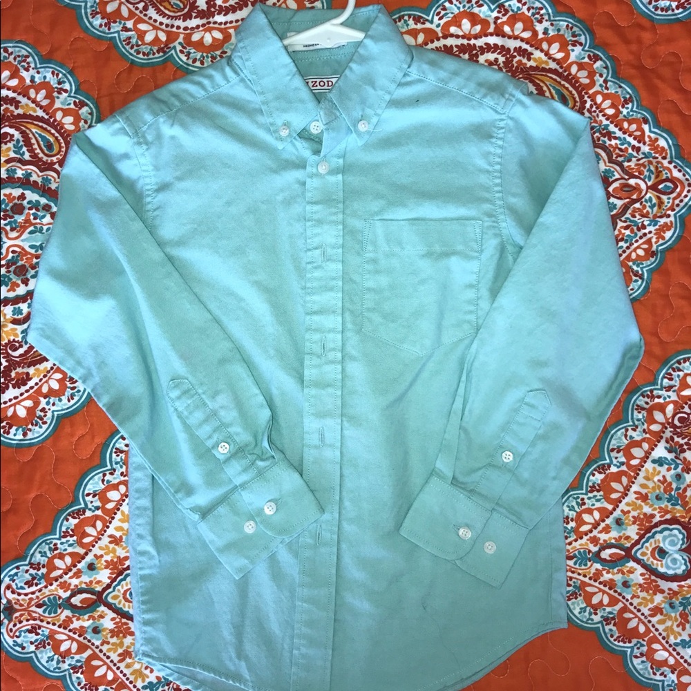 Boys aqua dress shirt