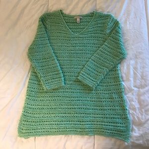 Dana Buchman green knit blouse