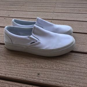 White Slip-On Vans