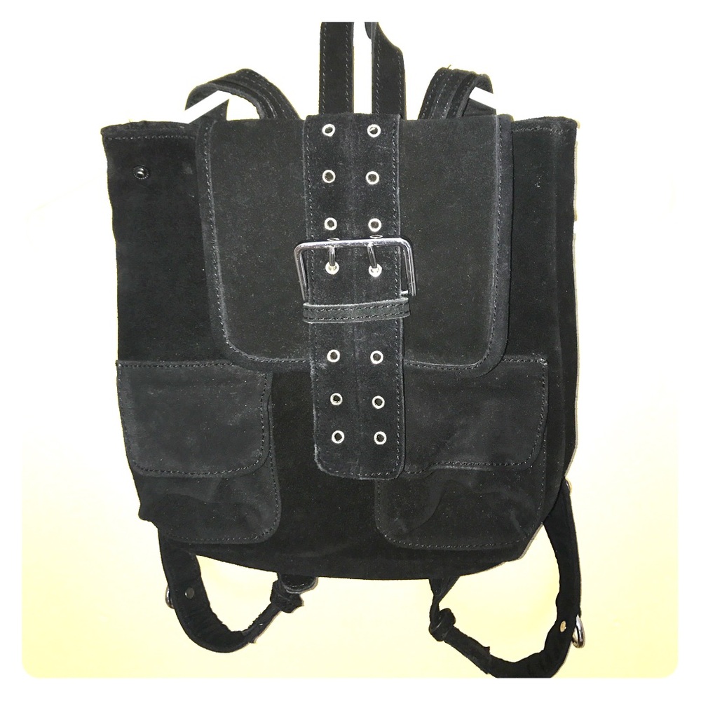 Urban Outfitters: black leather back pack