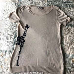 Cute Beige Giraffe Sweater size Large Medium