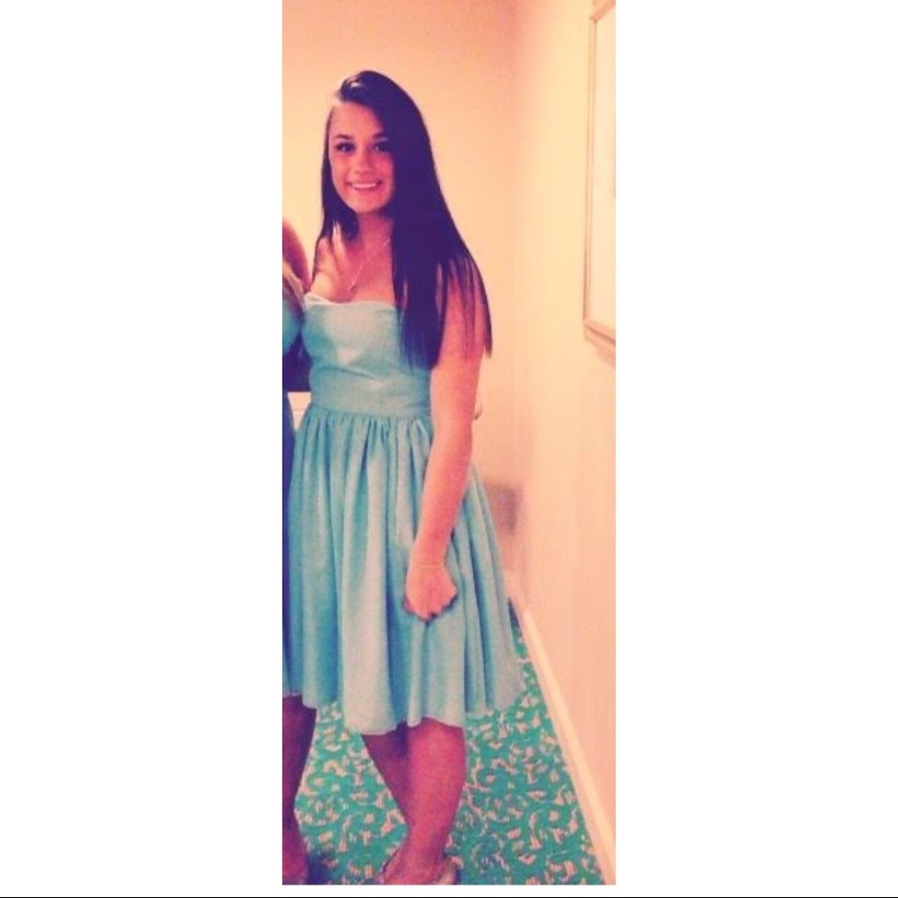 👗Handemade strapless baby blue 👗