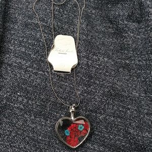 heart-shaped infused flower in Crystal necklace