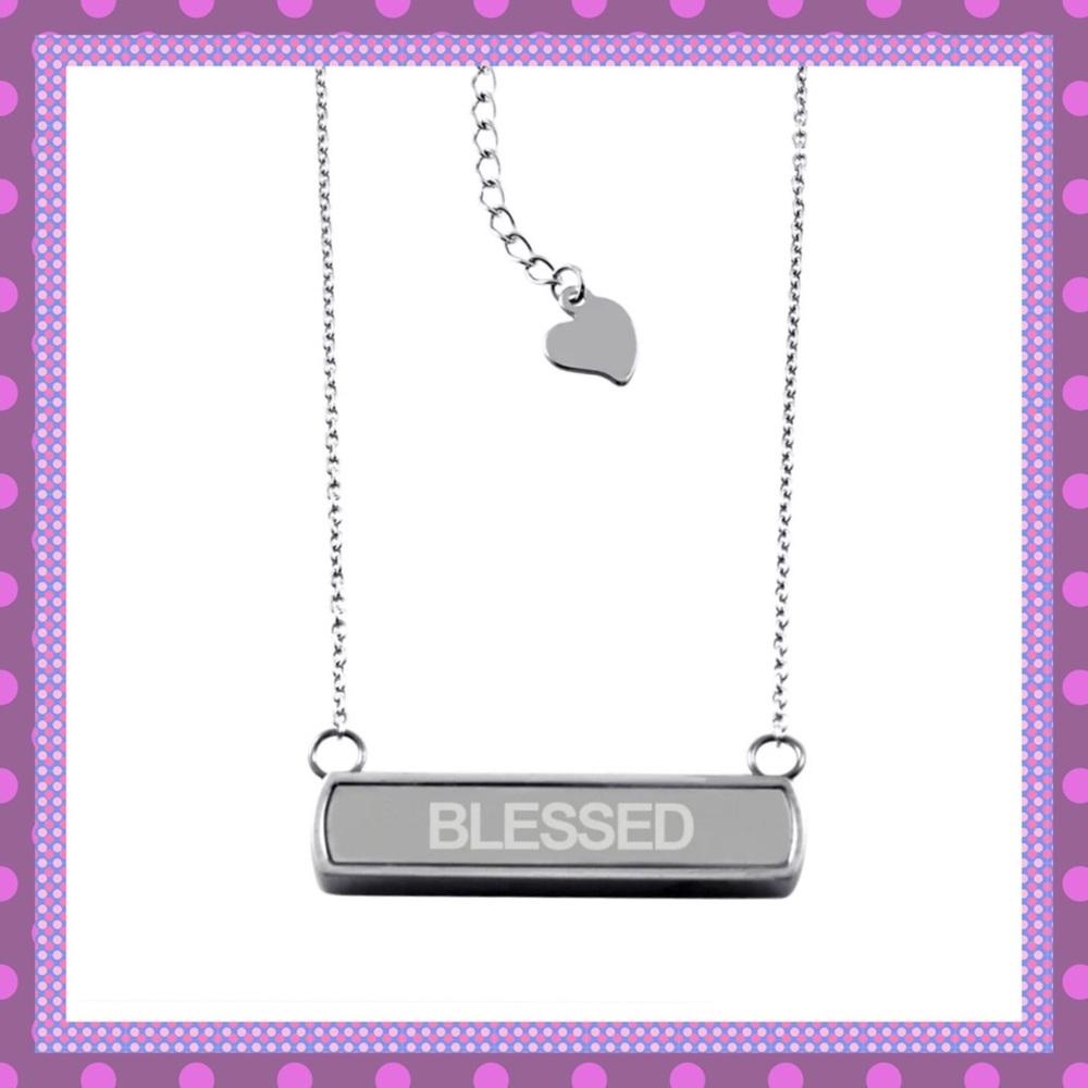 🎊Horizontal "BLESSED" Stainless Steel Necklace🎊 - Picture 2 of 5