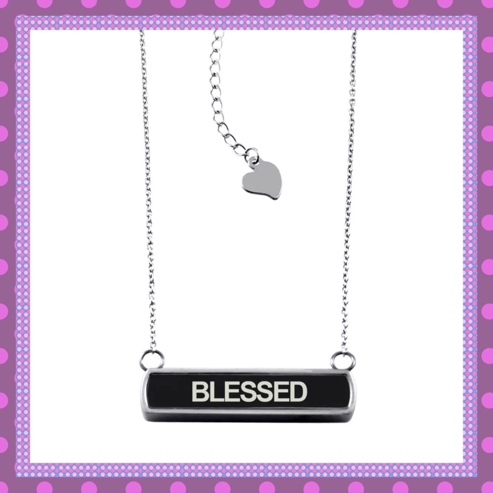 🎊Horizontal "BLESSED" Stainless Steel Necklace🎊 - Picture 4 of 5