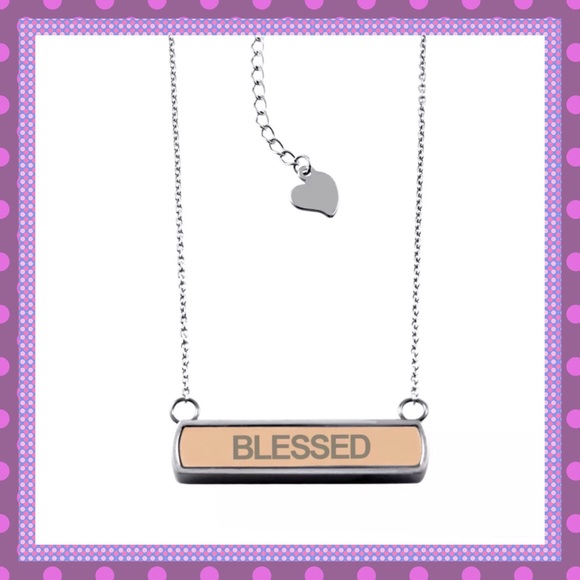 🎊Horizontal "BLESSED" Stainless Steel Necklace🎊 - Picture 3 of 5