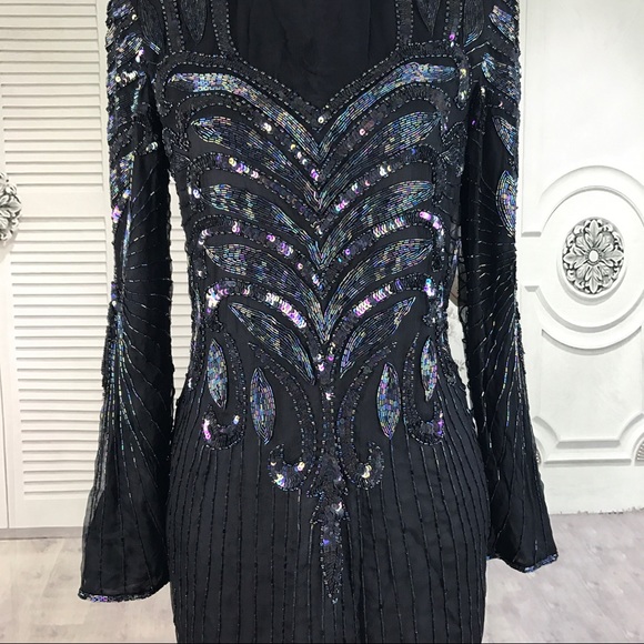 VTG Mark & John B2  Heavily Beaded Sequins S Dress - Picture 2 of 8