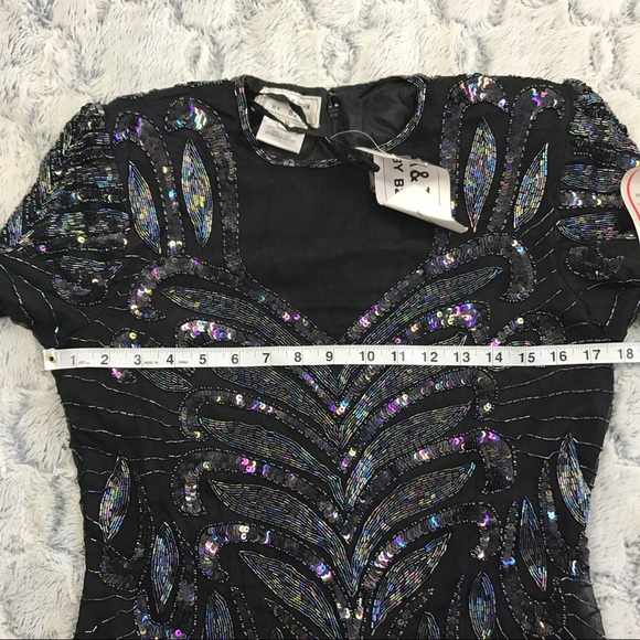 VTG Mark & John B2  Heavily Beaded Sequins S Dress - Picture 6 of 8