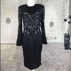 VTG Mark & John B2  Heavily Beaded Sequins S Dress