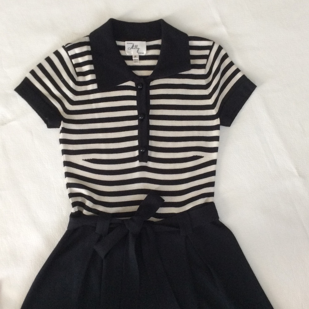 Milly Striped Knit Silk/Cotton/Cashmere Dress