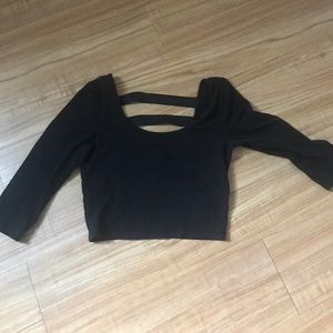 Three Quarter Sleeve Crop Top