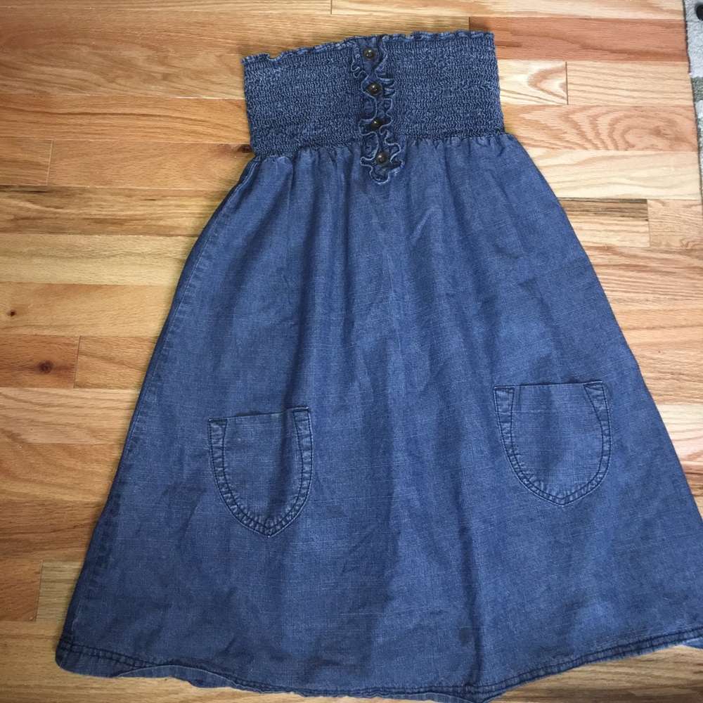 Blue strapless Sundress