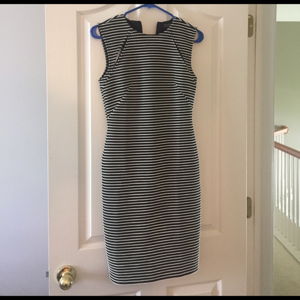 Black and white stripped dress