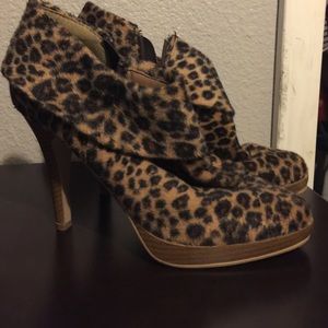 Leopard print booties