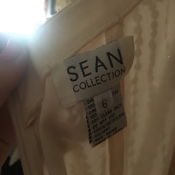 OPEN BACK Champagne Sequins Prom Dress SIZE 6 - Picture 7 of 7