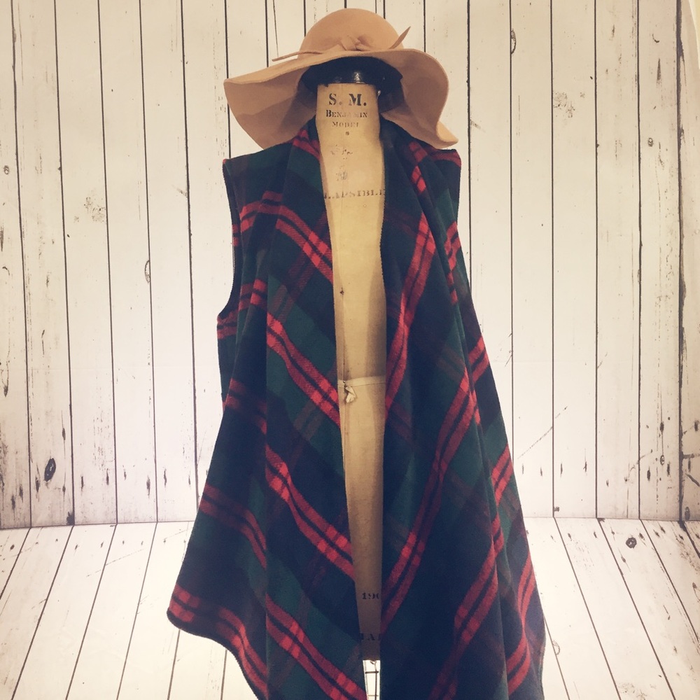 Buffalo Plaid %100 Cotton Vest Wrap