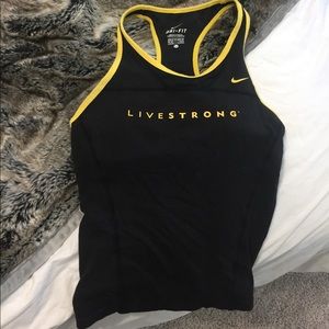 Nike live strong black and yellow workout top