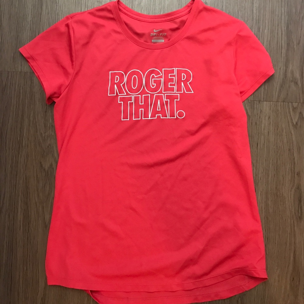 Nike "Roger that" dri fit