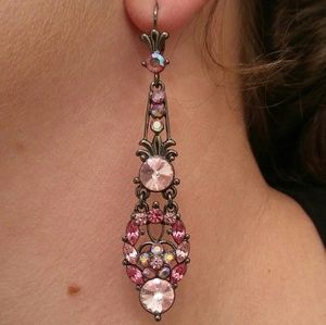 Pink crystal earrings