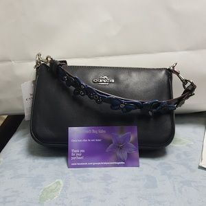 NWT Coach butterfly applique leather wristlet