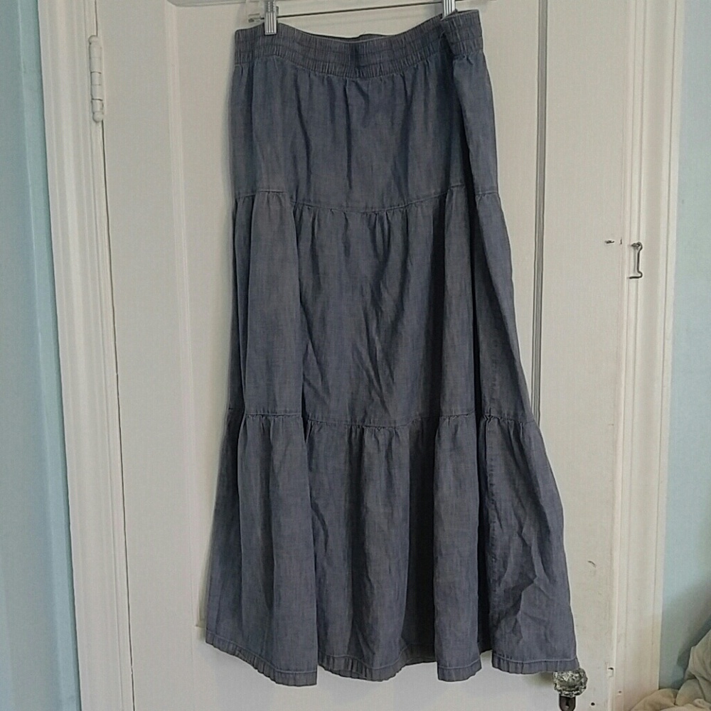 Old Navy Boho Chambray Maxi Skirt Size L