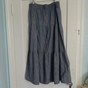 Old Navy Boho Chambray Maxi Skirt Size L