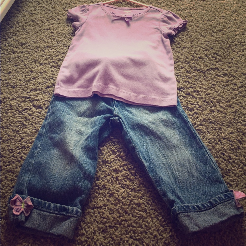 Denim capris with crystal gems