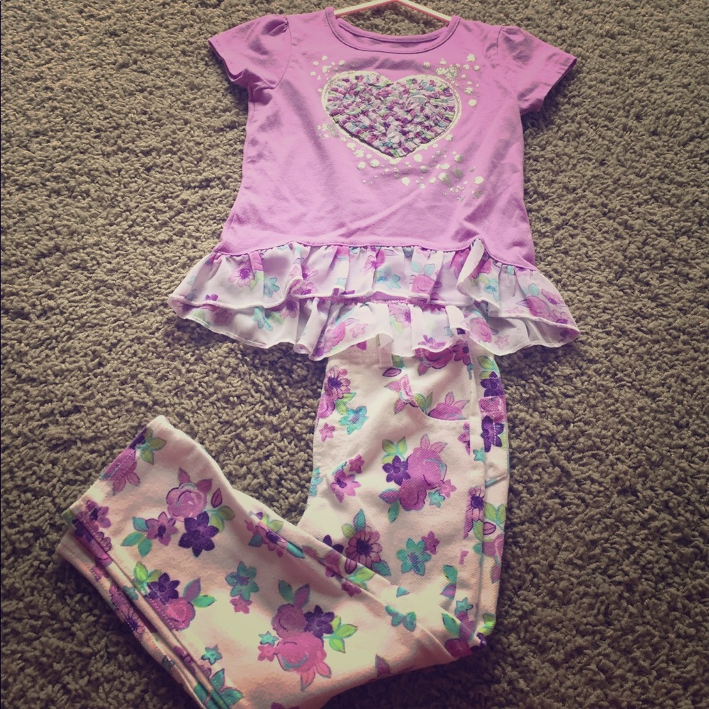 Purple top with pants to match