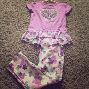 Purple top with pants to match