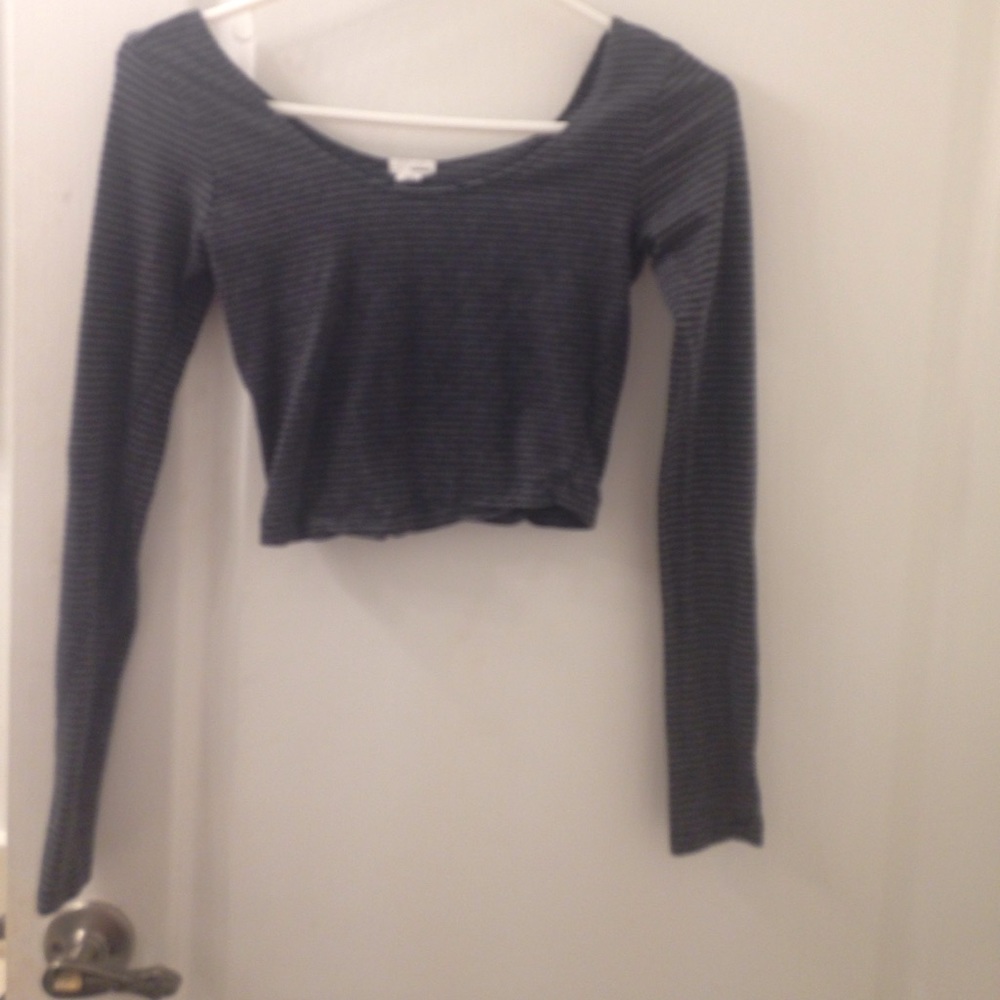 Charlotte Russe long sleeve striped crop top