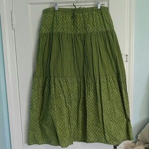 J. Jill Green Boho Maxi Skirt Size Large