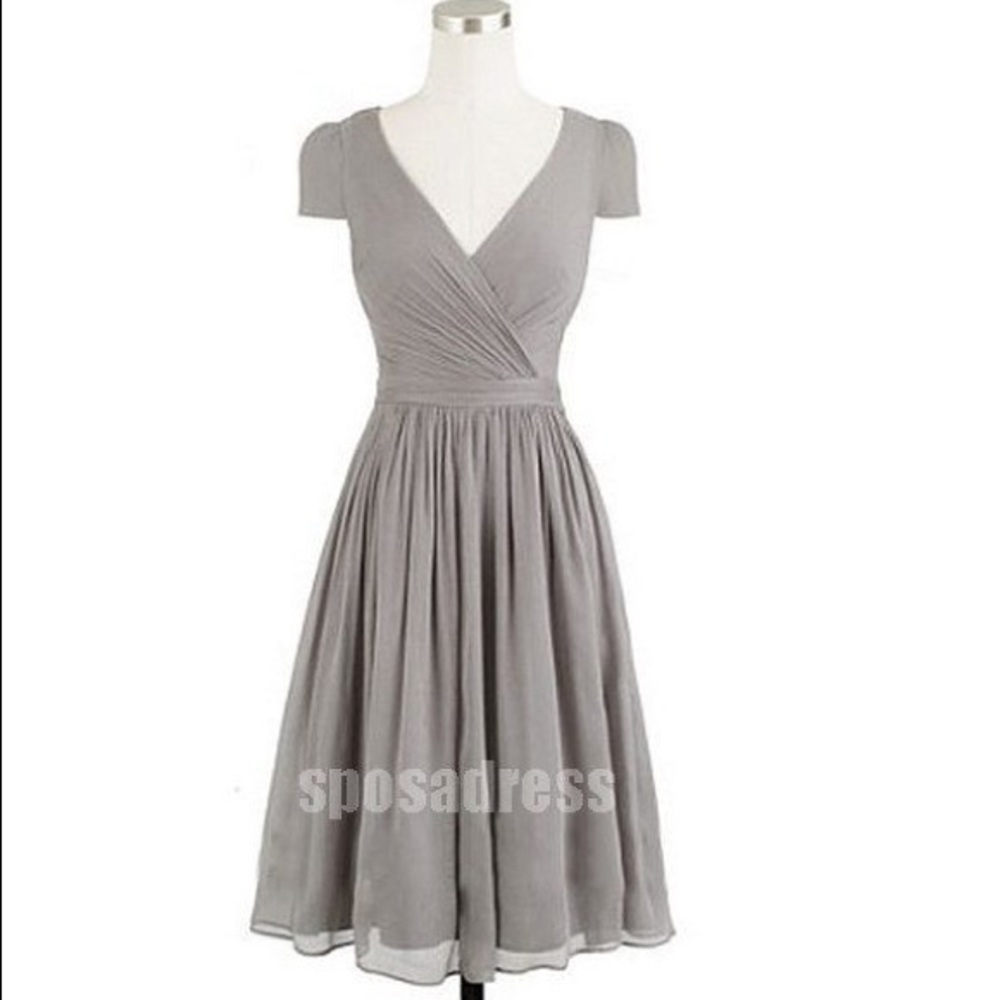 J Crew Gray Chiffon Bridesmaid Dress Size 12