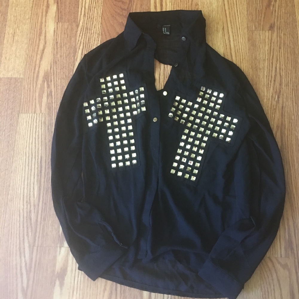 Cross silk shirt