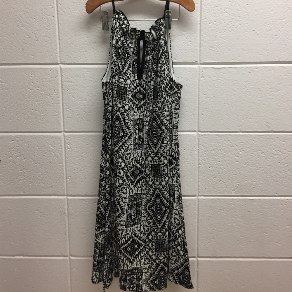 Tribal print black and white dress