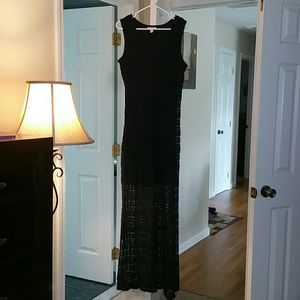 Navy crochet tank maxi dress