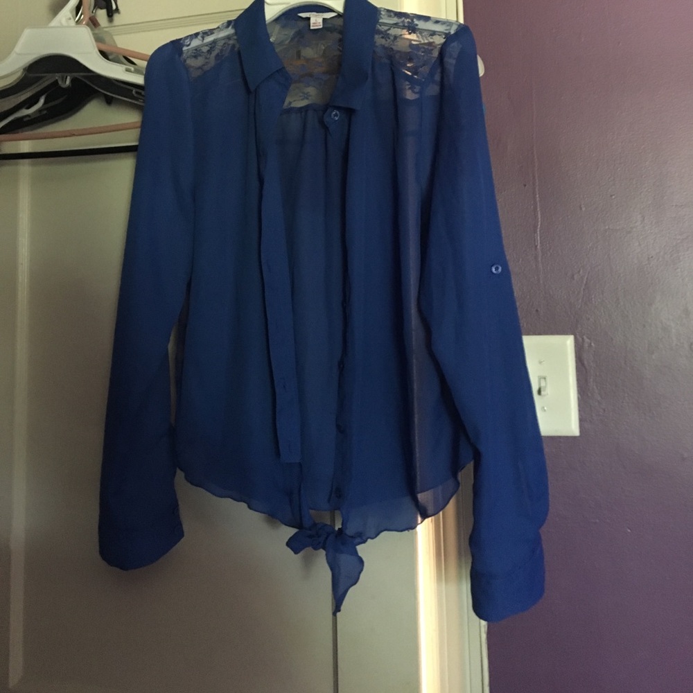Sheer blue blouse