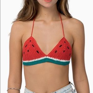 Watermelon Croquet Bralette Top