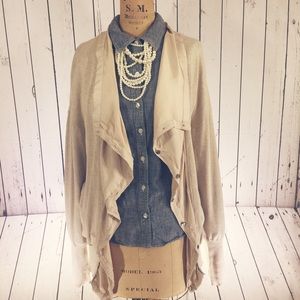 Vera Wang Tan/taupe Beautiful Cardigan