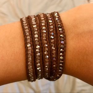 CHAN LUU Dark Brown Leather Wrap Bracelet