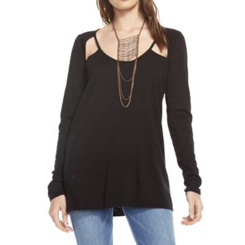 CHASER BRAND long sleeve tee with cut outs.