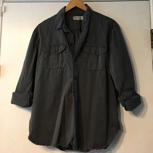 Madewell Grey Button-up Top