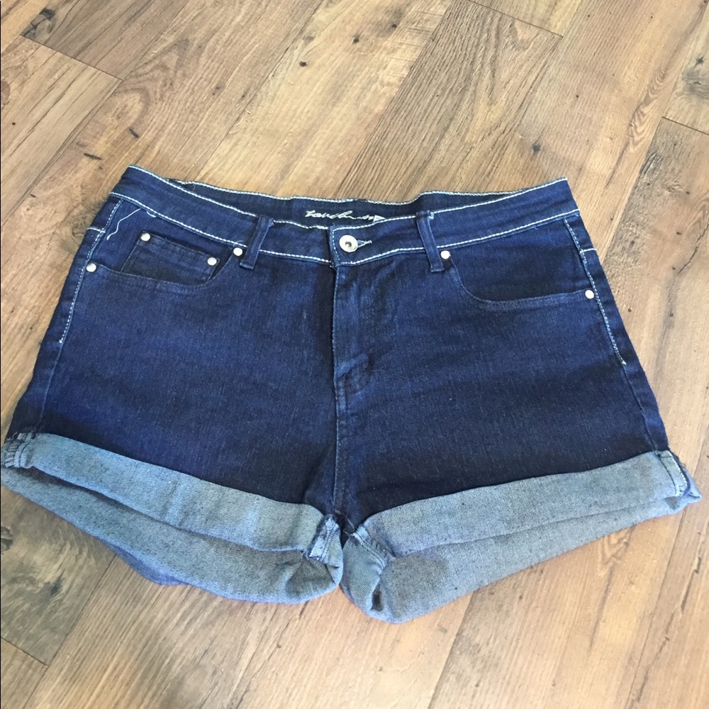 Touch Me dark denim embroidered shorts 16