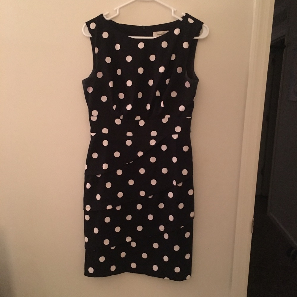 Black and white polka dot dress with ruffles