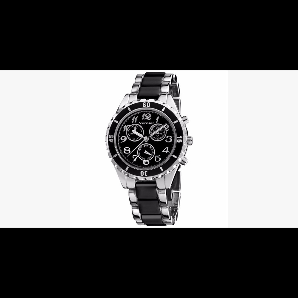 Silvertone Faux Chrono Bracelet Watch