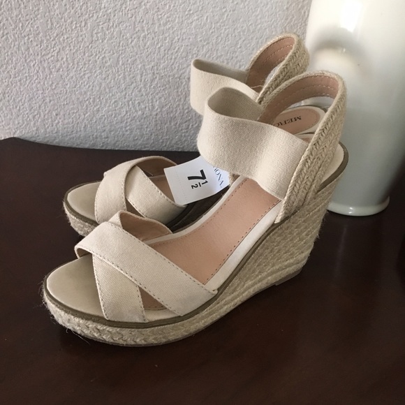 Merona Shoes - Cream woven Wedges