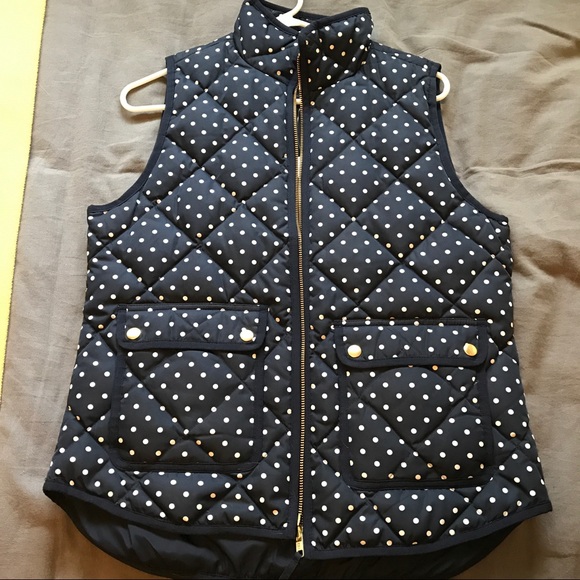 J. Crew Jackets & Blazers - NEW! J. Crew Navy/White Dotted Vest