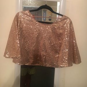 Gold sequin crop top from Southern Jewlz Boutique!