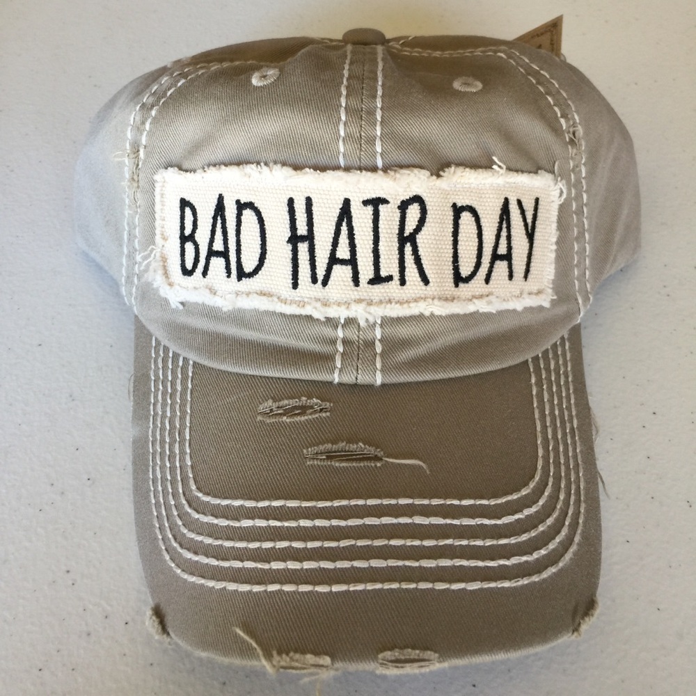 Bad hair day vintage embroidered baseball cap